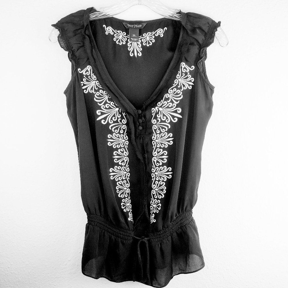 WHBM Sleeveless Peasant Top